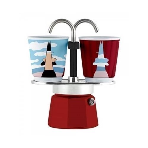 CAFETERA BIALETTI MINI EXPRESS+2TZAS MAGRITE ROJA